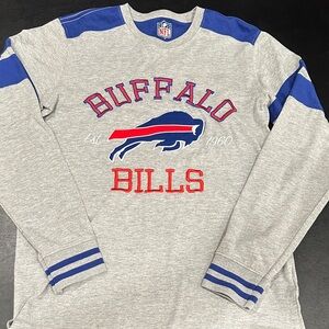 NFL Buffalo Bills Gray Long Sleeve Shirt with Blue Accents